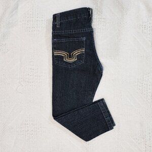 Dark Blue Jeans w/Embroidery on Pockets for Girls